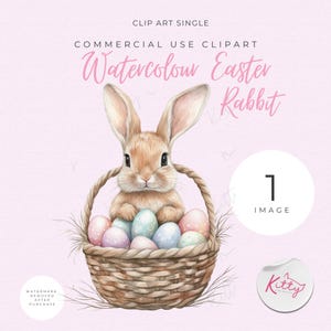 Single Aquarell Osterhase mit Ostereiern PNG | Ostern Clipart | Häschen | Osterhasen Grafiken | Kommerzielle Nutzung