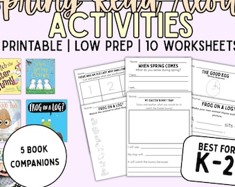 Spring Read Aloud Activities | K-2 Literacy Worksheets (Digital Download)