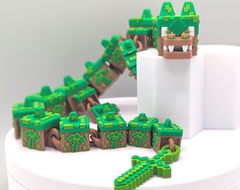 Earth Dragon and Rock Egg; Articulating 3D Printed Fidget