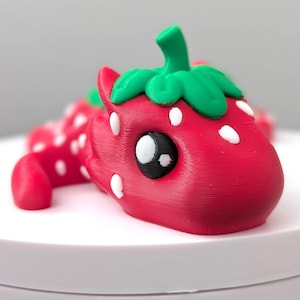 3D Printed Articulated Strawberry Dragon: Fidget Sensory Toy