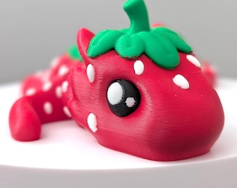 3D Printed Articulated Strawberry Dragon: Fidget Sensory Toy