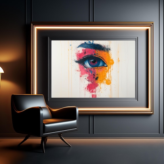 Realistic Colored Human Eye: A Window to the Soul, Modern Digital Art, Wall Art, Instant Digital Download