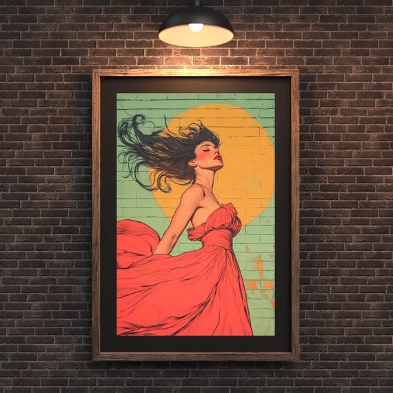 Vintage Poster Wall Art| Free Spirit: Youthful Woman Vintage Poster| Instant DIGITAL DOWNLOAD| Wall Decor | Wall Art