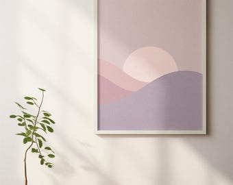 Abstract Poster | Pink Purple Gradient Wall Art | Modern Minimalist Decor | Lavender Lilac Magenta Print for Living Room — Violet Skies