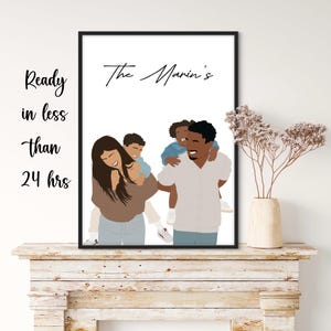 Customised Family Portrait, Gift Idea For Mother’s Day gift, Faceless Personalised Portrait Print, Family Illustration. DIGITAL FILE ONLY