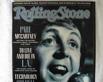 Vintage Rolling Stone Magazine, Paul McCartney Interview, June 15 1989, Issue 554