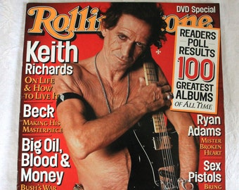 Vintage Rolling Stone Magazine, Keith Richards, October 17, 2002, Issue 907