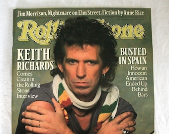 Vintage Rolling Stone Magazine, Keith Richards, College Special, October 6, 1988, Issue 536