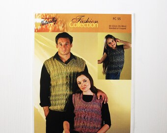 Vest Knitting Pattern for Men Women Children Naturally Hand Knit Yarns Fashion Collection FC 55