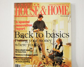 Vintage Canadian House & Home Decorating Magazine Estilo de decoración de la década de 1990 Febrero Marzo 1994