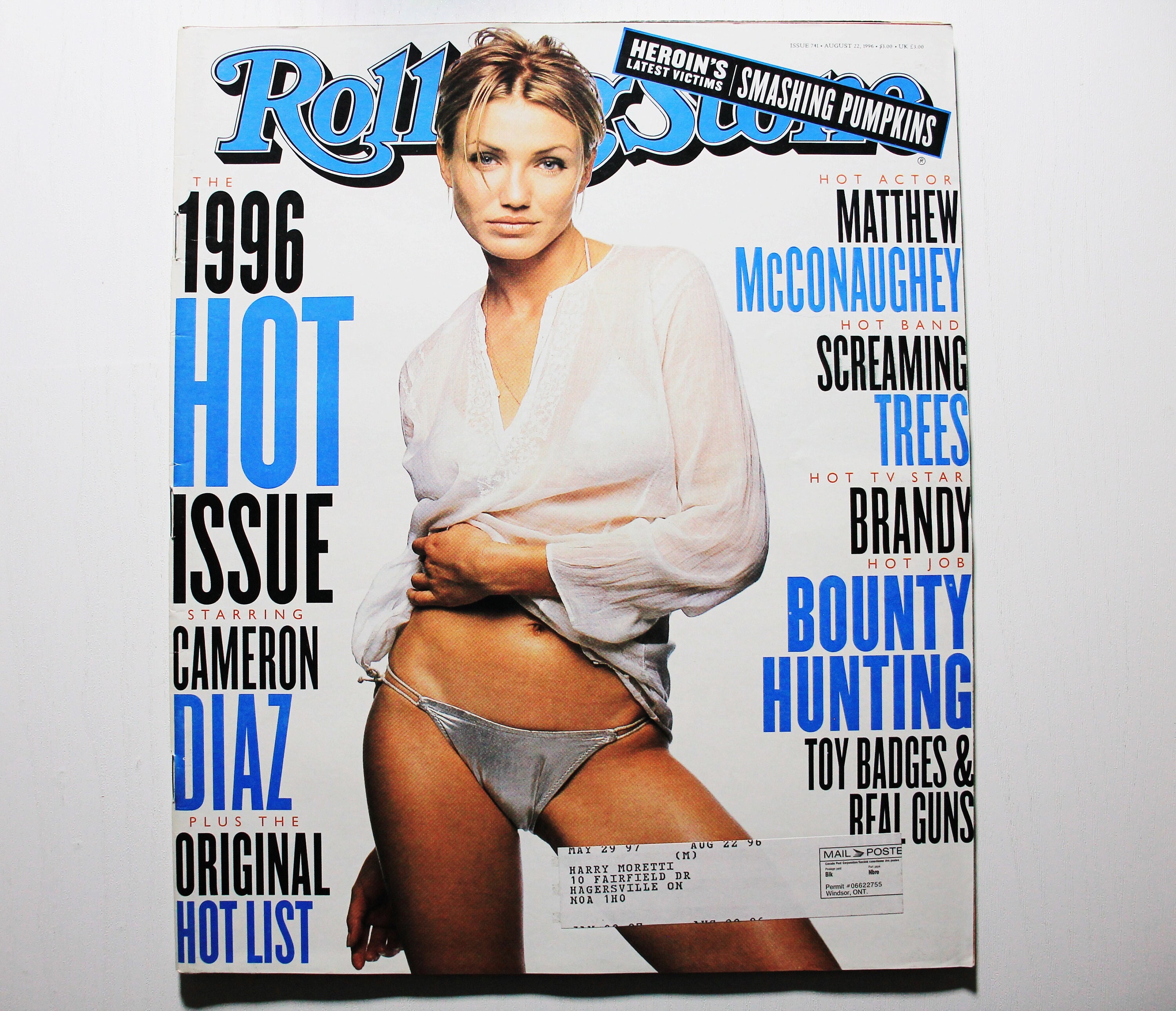 アート・デザイン・音楽 Rolling Stone august1996 Cameron Diaz Cameron Diaz - Vintage Rolling Stone Magazine - August 22