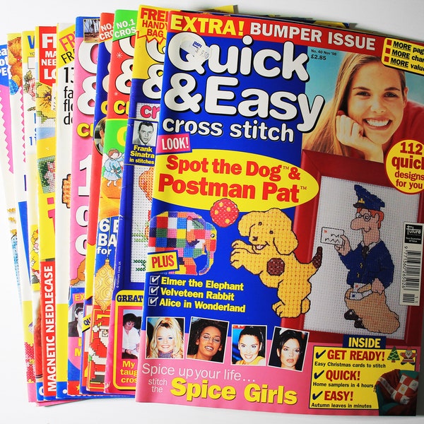 Choose Quick & Easy Cross Stitch Magazine, Vintage from 1998 to 1999