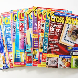 Choose CrossStitcher Magazine Vintage Cross Stitch Patterns Britain September 1998 - June 2000