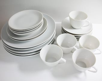 Choose Vintage Thomas Germany Mid Century Modern White China Dishes, Thin Delicate Porcelain Plates Teacups