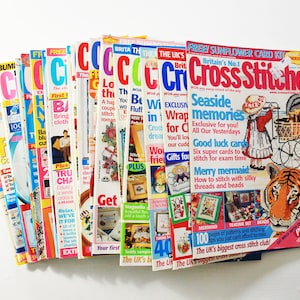 Choose CrossStitcher Magazine Vintage Cross Stitch Patterns Britain August 2000 - February 2003
