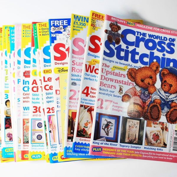 Choose The World of Cross Stitching Magazine, Vintage from 2001 to 2002