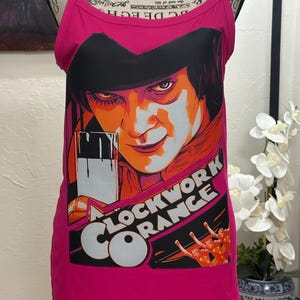 Camiseta sin mangas personalizada de La naranja mecánica – Camiseta acanalada con estampado reciclado (Grande)