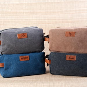 Personalized Canvas Men&#39;s Toiletry Bag with Name,Custom Wash Bag for Men,Groomsmen Gift,Father&#39;s Day Gift,Canvas Dopp Kit Bag