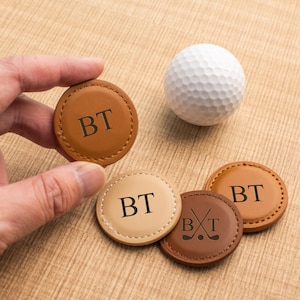 Custom Golf Ball Marker,Leather Golf Ball Marker,Monogram Golf Ball Marker,Gift For Golfers,Golf Trips,Anniversary Golf Gift,Golf Gift
