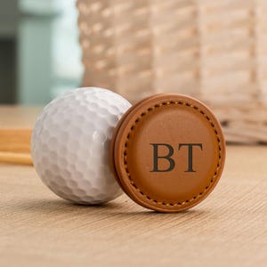 Personalized Leather Golf Ball Marker,Golf Ball Marker,Monogram Golf Ball Marker,Gift For Golfers,Golf Trips,Anniversary Golf Gift,Golf Gift