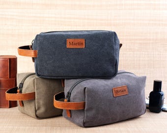Neceser de lona personalizado para hombre, neceser de viaje personalizado