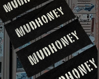 Mudhoney Stenciled Patch / Raw Edge Cone Denim / Sew On