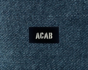 ACAB Stenciled Patch / Raw Edge Cone Denim / Sew On
