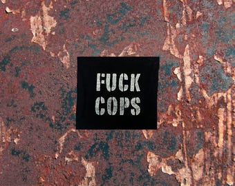 Fuck Cops Stenciled Patch / Raw Edge Cone Denim / Sew On