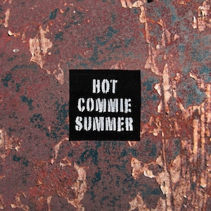 Hot Commie Summer Stenciled Patch / Raw Edge Cone Denim / Sew On