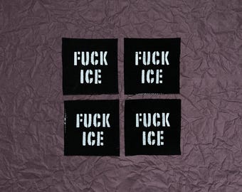 F*ck ICE Stenciled Patch / Raw Edge Cone Denim / Sew On