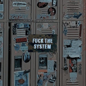 F*ck The System Stenciled Patch / Raw Edge Recycled Digital Camo / Sew On