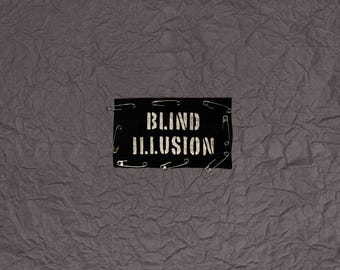 Blind Illusion Stenciled Patch / Raw Edge Cone Denim / Sew On
