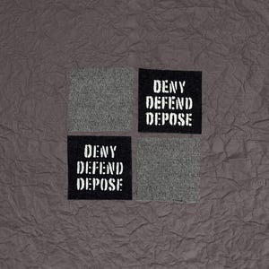 Deny Defend Depose Patch / Dark Denim / Raw Edge / Sew On