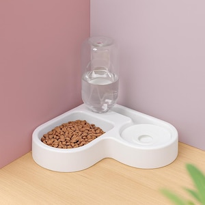 2-in-1 Pet Food & Water Dispenser – Automatic Dual Bowl for Cats and Small Dogs