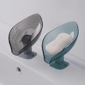 Porte-savon avec ventouse - Porte-savon autovideur pour évier de salle de bain et de cuisine