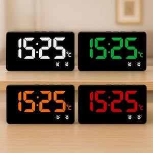 LED Voice‑Activated Digital Alarm Clock with Dual Alarm & Temp Display