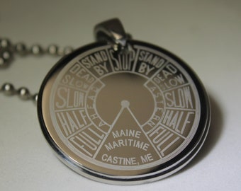 EOT Engine Order Telegraph Pendant Necklace Stainless Steel Maine Maritime or CUSTOM OTHER
