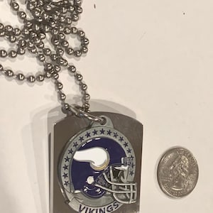 Minnesota Vikings  X Large Pendant On Thick Stainless Steel Dog Tag