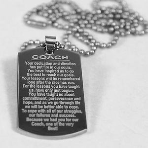 Coach  Stainless Steel Cross Country Message Double Side Engrave Free