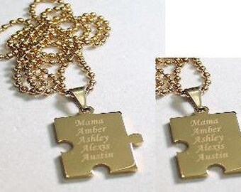 Puzzle Piece Ipg X2 Thick Gold Plated Solid Stainless Steel Ball Chain Necklace