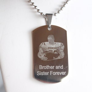 Custom Personalized Picture Stainless Steel Dog Tag And Necklace Engrave 2 Photos Silver2950photo2