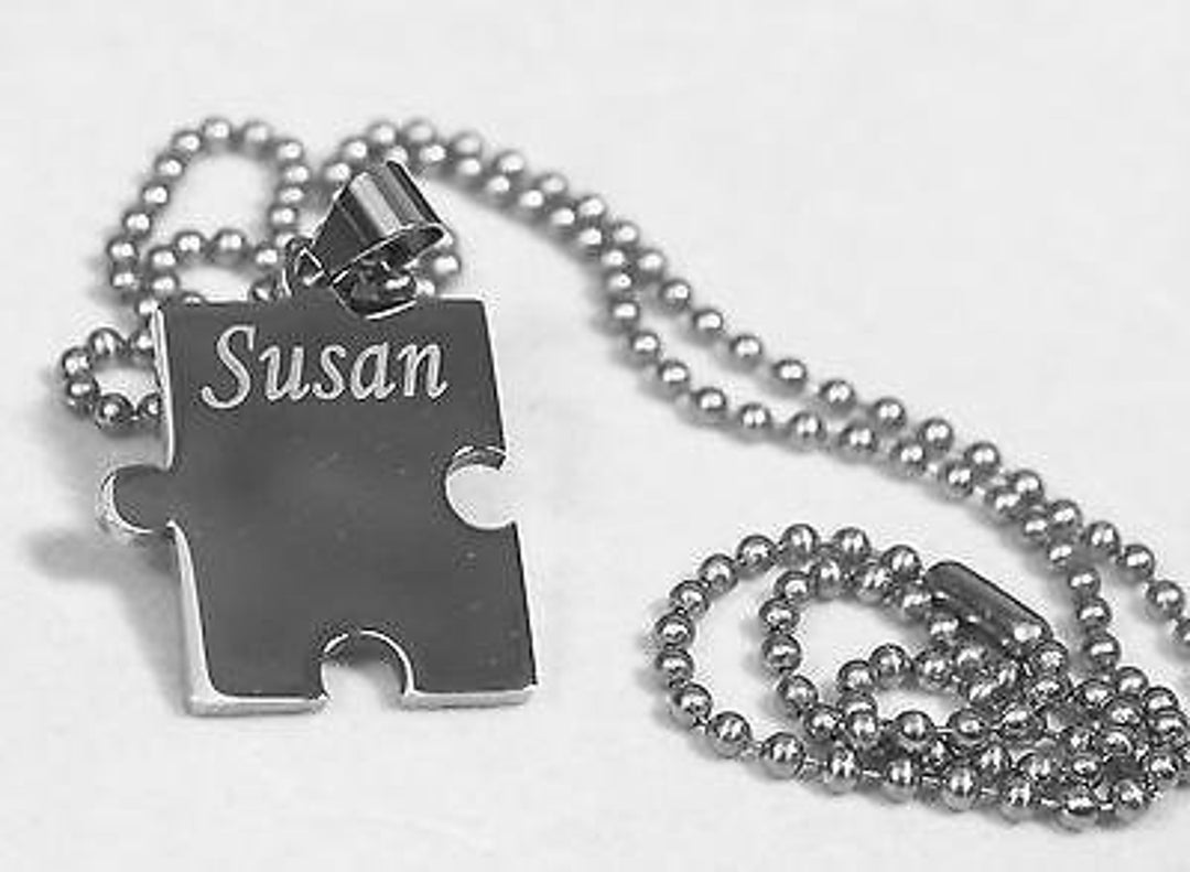 Custom Thick Puzzle Piece Solid Stainless Steel Ball Chain - Etsy