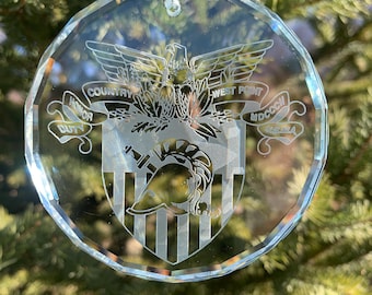USMA West Point US Military Academy crystal ornament