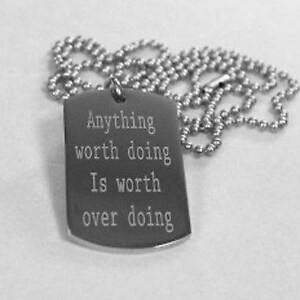 Motivational Positive Quotes Solid Thick Stainless Steel Shine Ball Chain
