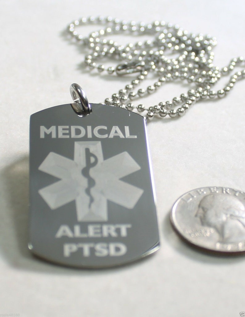 Medical Alert PTSD Dog Tag Necklace - Etsy