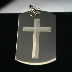 Lord's Prayer Our Father And Cross 2s Dog Tag Necklace Stainless Steel