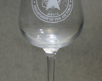 Set Of 4 Wine Glasses Custom Sand Carved Usmma Usna Usafa Graduation Commencement