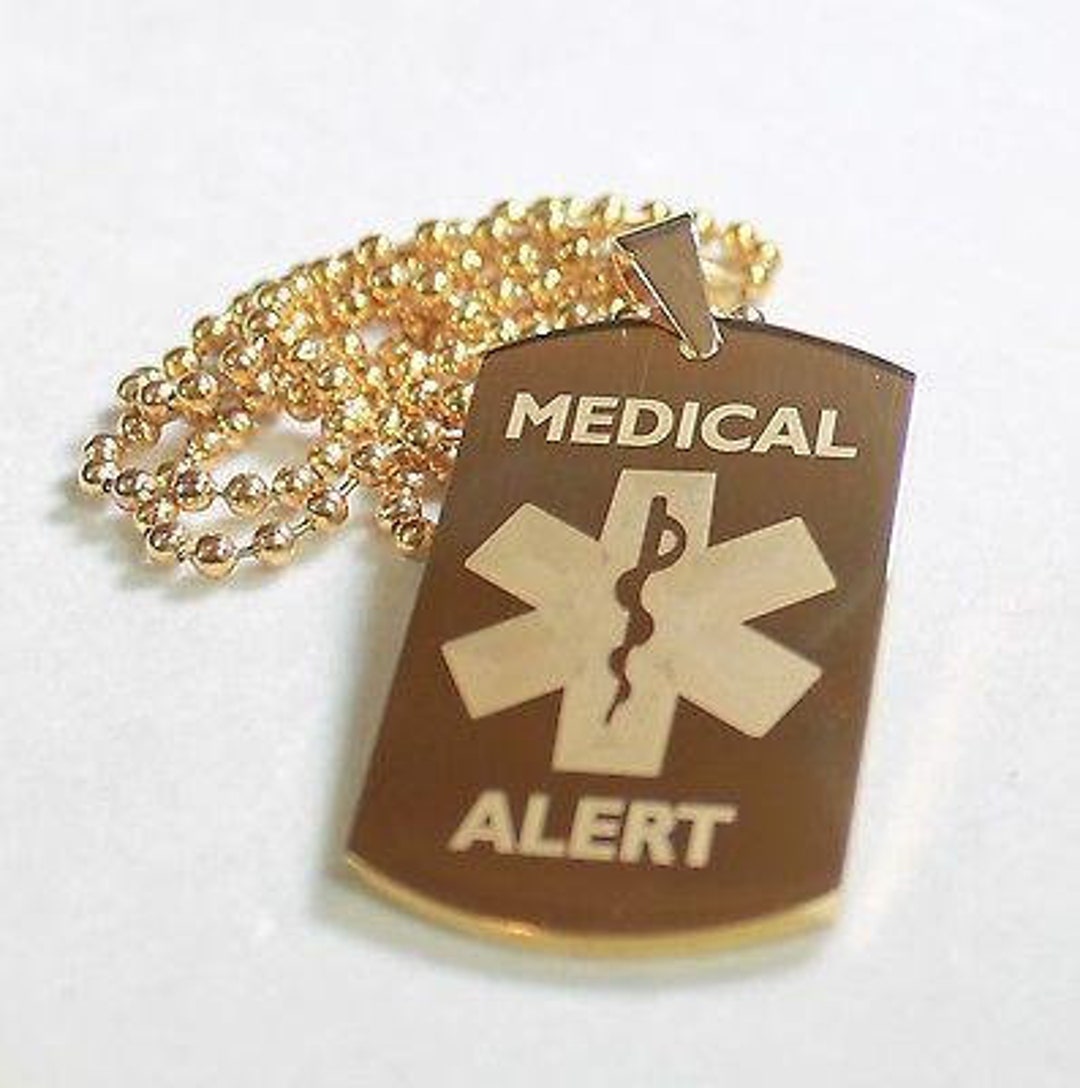 Medical Alert Stainless Steel Style Ipg Dog Tags Free Engraving - Etsy