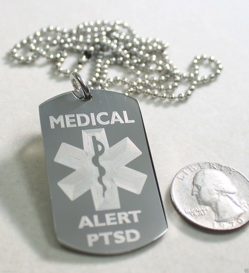 Medical Alert PTSD Dog Tag Necklace - Etsy