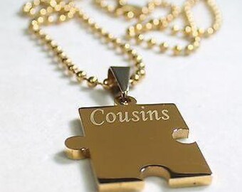 Puzzle Piece Ipg Thick Gold Plated Solid Stainless Steel Ball Chain Necklace